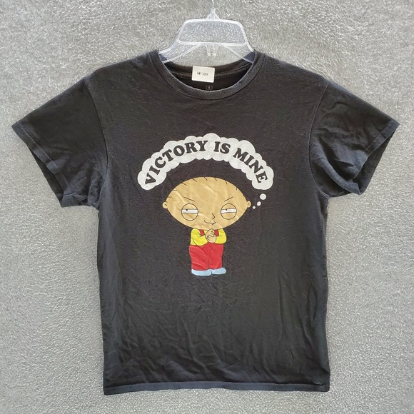 Family Guy Men T-Shirt Small Black Graphic Stewie Griffin Victory Is Mine Tee - Picture 1 of 6